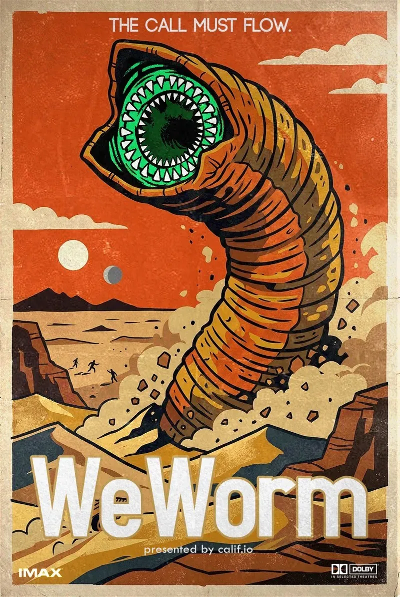 Calif Research发布WeWorm研究时使用的蠕虫主题海报